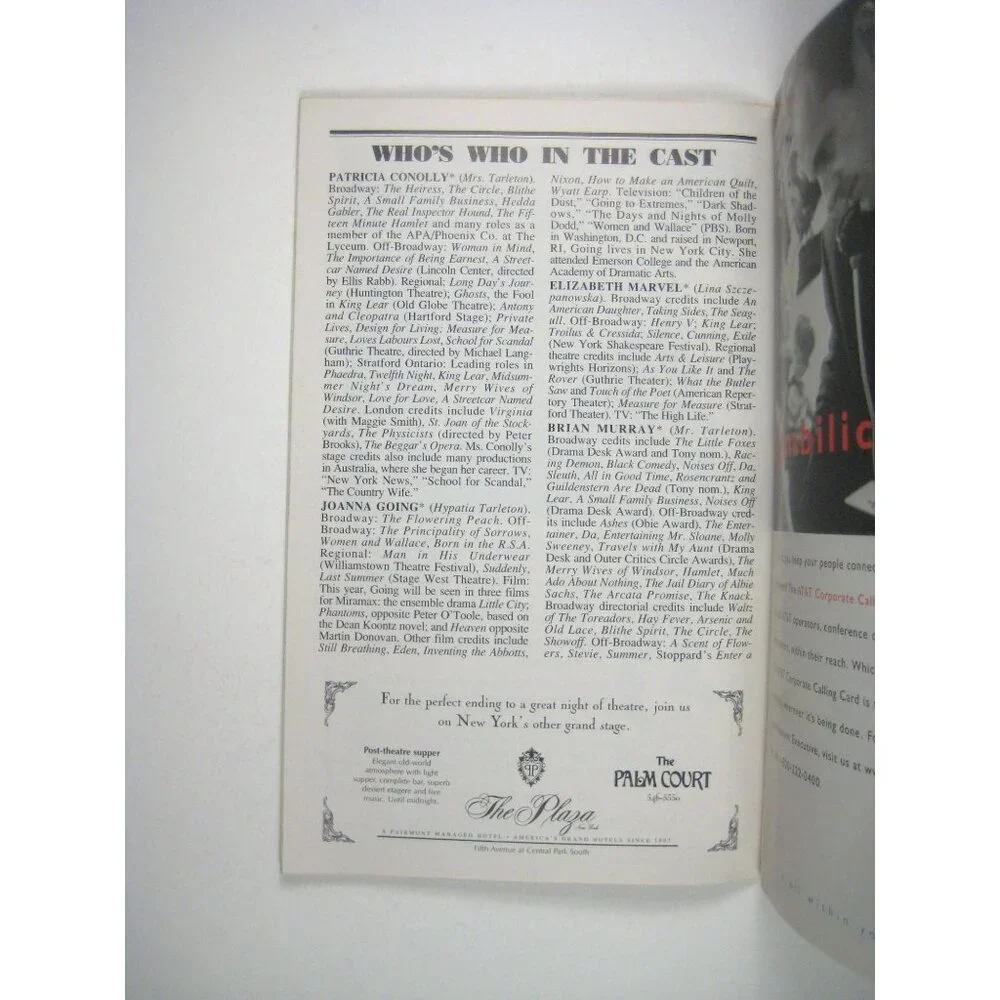 Misalliance Playbill Shaw Roundabout Theatre October 1997 Don Reilly Alan Tudyk - Picture 5 of 6